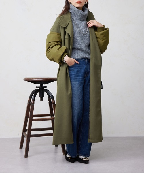 Chez toi（シェトワ）の「袖ファイバーダウンスタンドネックコート（その他アウター・レディース・アイボリー/カーキ/ブラック・FREE）」の18枚目の写真