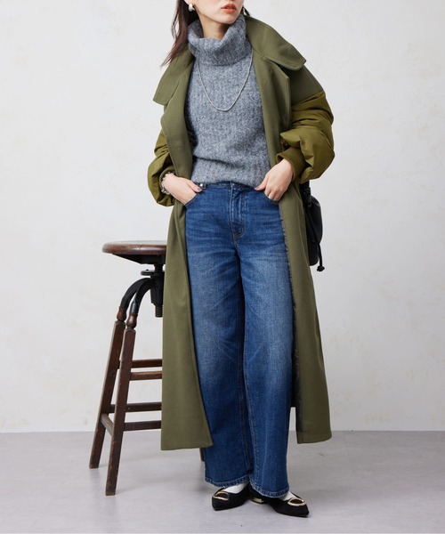 Chez toi（シェトワ）の「袖ファイバーダウンスタンドネックコート（その他アウター・レディース・アイボリー/カーキ/ブラック・FREE）」の19枚目の写真