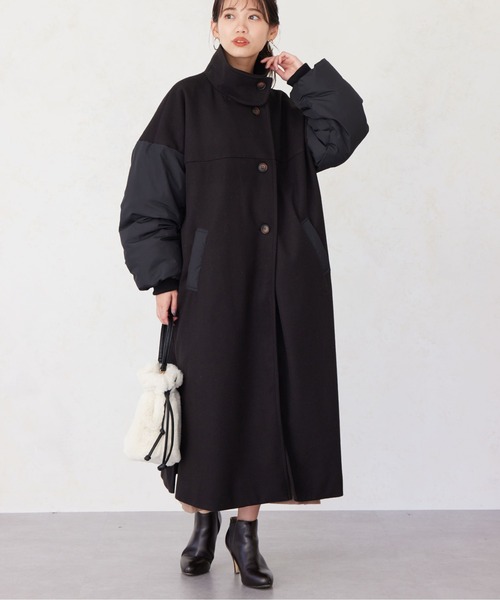 Chez toi（シェトワ）の「袖ファイバーダウンスタンドネックコート（その他アウター・レディース・アイボリー/カーキ/ブラック・FREE）」の16枚目の写真