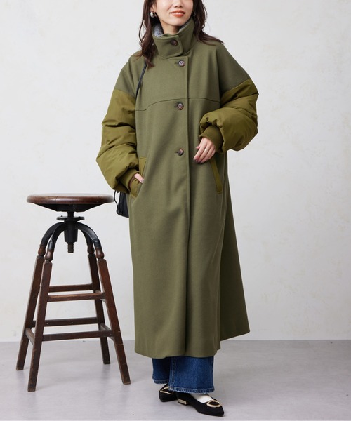 Chez toi（シェトワ）の「袖ファイバーダウンスタンドネックコート（その他アウター・レディース・アイボリー/カーキ/ブラック・FREE）」の22枚目の写真