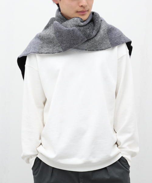 EDIFICE(エディフィス)の「【Le Bonnet / ル ボネ】Muffler Scarf Brock Pattern(マフラー・メンズ・ブラウン/ブラック/ブルー系その他・FREE)」の13枚目の写真