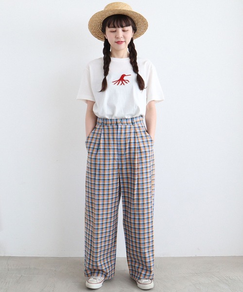 ☘春夏だね☘️ カジュアルパンツ　チェック柄♡Les Copain♡新品 cutepoint_zh0421-lf162