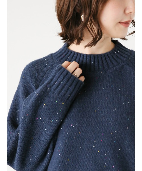 Te chichi TERRASSE（テチチテラス）の「スパンコールハイネックニット