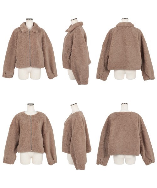 KOBE LETTUCE（コウベレタス）の「襟取り外し可能 2wayボアコート（その他アウター・レディース・チャコール/アイボリー/ブラウン・M）」の7枚目の写真