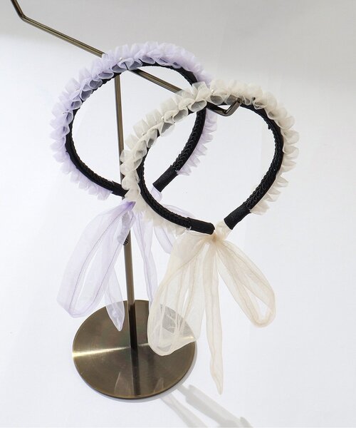 apres les cours（アプレレクール）の「チュールリボンカチューシャ（カチューシャ・キッズ・ラベンダー/アイボリー・FREE）」の12枚目の写真
