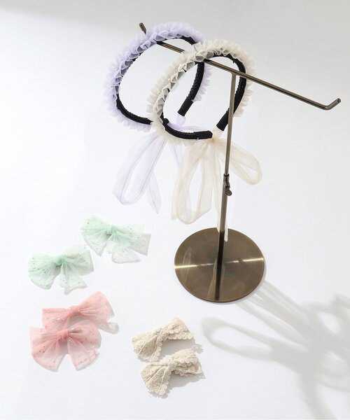 apres les cours（アプレレクール）の「チュールリボンカチューシャ（カチューシャ・キッズ・ラベンダー/アイボリー・FREE）」の10枚目の写真