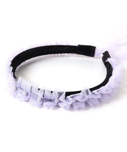 apres les cours（アプレレクール）の「チュールリボンカチューシャ（カチューシャ・キッズ・ラベンダー/アイボリー・FREE）」の7枚目の写真