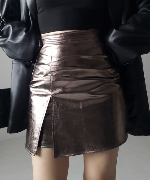 セール】【 3color ／4size 】3タックメタリックスリットハイ