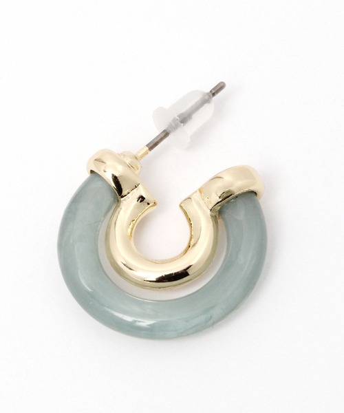 niko and...（ニコアンド）の「アーチC型ピアス（ピアス（両耳用）・レディース・グリーン/ホワイト/ブルー・0）」の4枚目の写真