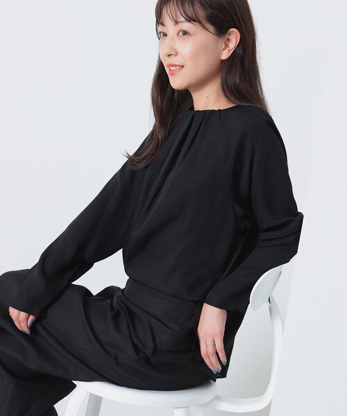 【美品】 Demi-Luxe BEAMS ギャザーネック ブラウス Demi-Luxe BEAMS（デミルクス ビームス）の「Demi-Luxe BEAMS