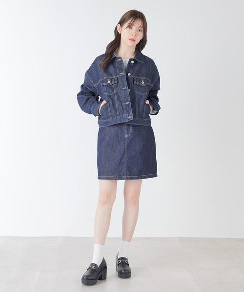 Honeys（ハニーズ）の「ミニ台形スカート（デニムスカート・レディース・アイボリー/ライトインディゴブルー/インディゴブルー・SS/S/M/L）」の6枚目の写真