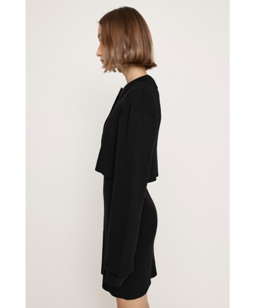 SLY（スライ）の「LAYERED 2P MG OP レイヤード ツーピー ミドルゲージ ワンピース（ワンピース・レディース・ブラック/グレー/ターコイズブルー・1/2）」の19枚目の写真