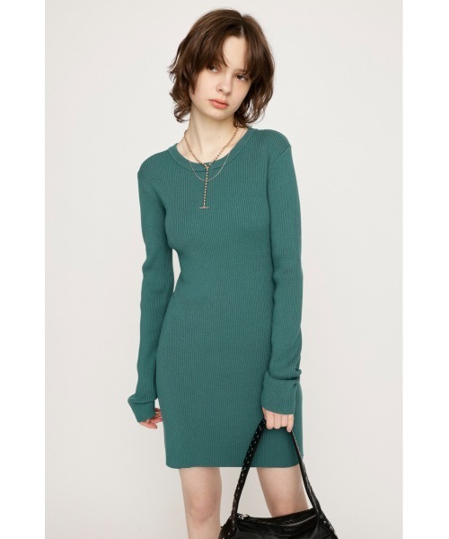 SLY（スライ）の「LAYERED 2P MG OP レイヤード ツーピー ミドルゲージ ワンピース（ワンピース・レディース・ブラック/グレー/ターコイズブルー・1/2）」の16枚目の写真