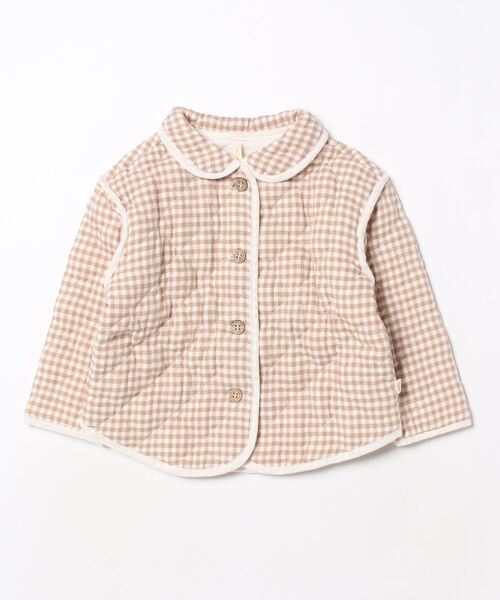 【Bs】【it】【Quincy Mae】QUILTED JACKET | COCOA GINGHAM