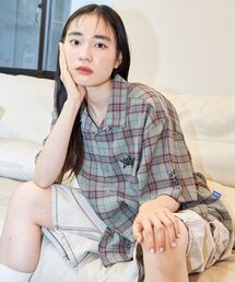 SEQUENZ（シークエンズ）の「【SEQUENZ】GRANGE CHECK OPEN COLLAR S/S SHIRT / 半袖シャツ オープンカラー 刺繍ロゴ チェック グランジ（シャツ/ブラウス・メンズ）」