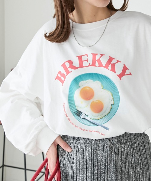BONLECILL(ボンルシール)の「アソートフードフォトプリントオーバーロンTEE(Tシャツ/カットソー・レディース・レッド/グリーン/ブルー・FREE)」の5枚目の写真