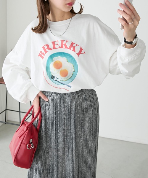 BONLECILL(ボンルシール)の「アソートフードフォトプリントオーバーロンTEE(Tシャツ/カットソー・レディース・レッド/グリーン/ブルー・FREE)」の8枚目の写真