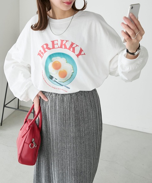 BONLECILL(ボンルシール)の「アソートフードフォトプリントオーバーロンTEE(Tシャツ/カットソー・レディース・レッド/グリーン/ブルー・FREE)」の9枚目の写真