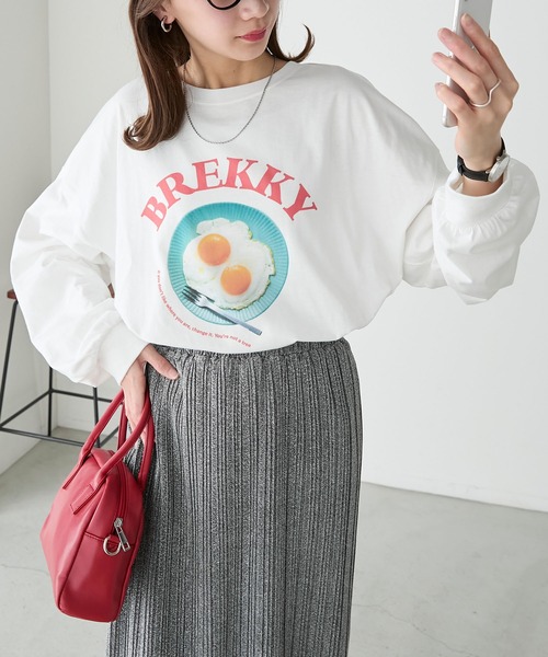 BONLECILL(ボンルシール)の「アソートフードフォトプリントオーバーロンTEE(Tシャツ/カットソー・レディース・レッド/グリーン/ブルー・FREE)」の10枚目の写真