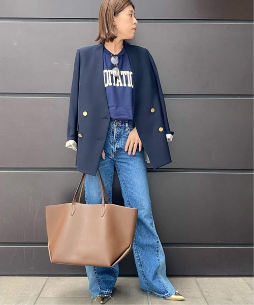 ヴィスポリーノ ノーカラーキンボタンジャケット（ノーカラー