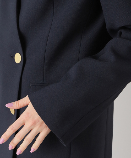 ヴィスポリーノ ノーカラーキンボタンジャケット（ノーカラー