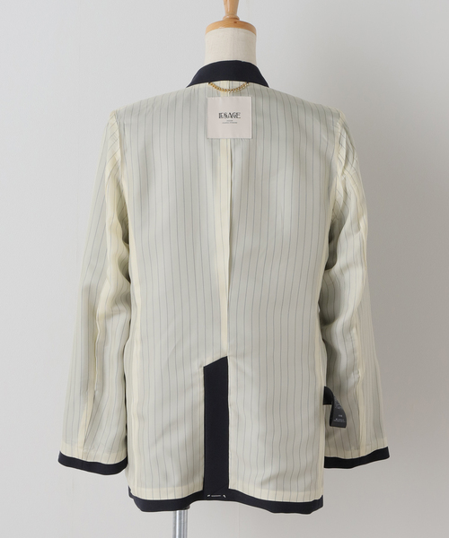 ヴィスポリーノ ノーカラーキンボタンジャケット（ノーカラー