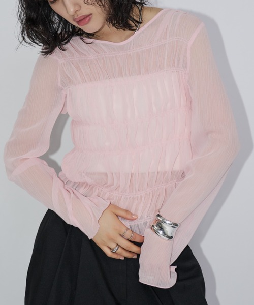 Aunt Marie's(アントマリーズ)の「メニーシャーリングシアートップス(Tシャツ/カットソー・レディース・ブラック/ピンク/ホワイト・FREE)」の3枚目の写真