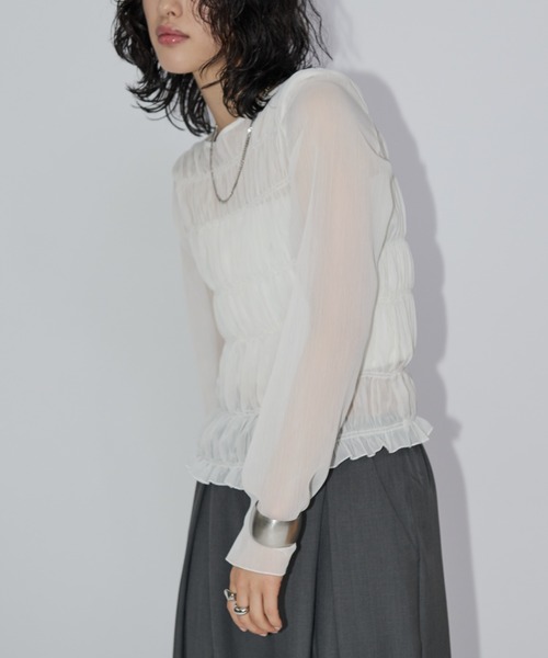 Aunt Marie's(アントマリーズ)の「メニーシャーリングシアートップス(Tシャツ/カットソー・レディース・ブラック/ピンク/ホワイト・FREE)」の9枚目の写真