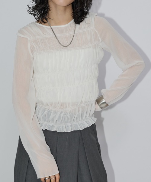 Aunt Marie's(アントマリーズ)の「メニーシャーリングシアートップス(Tシャツ/カットソー・レディース・ブラック/ピンク/ホワイト・FREE)」の6枚目の写真