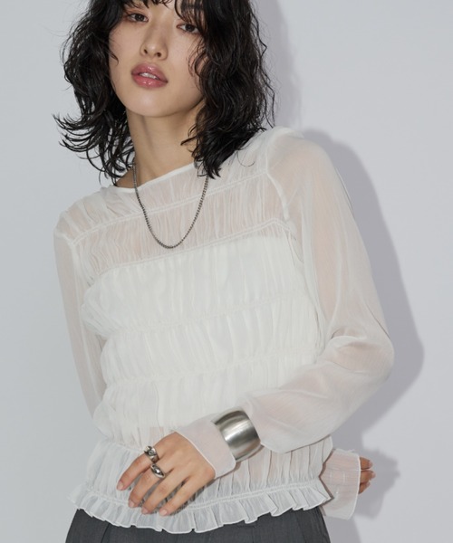 Aunt Marie's(アントマリーズ)の「メニーシャーリングシアートップス(Tシャツ/カットソー・レディース・ブラック/ピンク/ホワイト・FREE)」の4枚目の写真