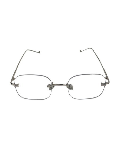 Chikashitsu +（チカシツプラス）の「【Chikashitsu +】square eyeglasses / 【チカシツプラス】スクエアアイグラスメガネ（メガネ・メンズ・シルバー・ONE SIZE）」の19枚目の写真