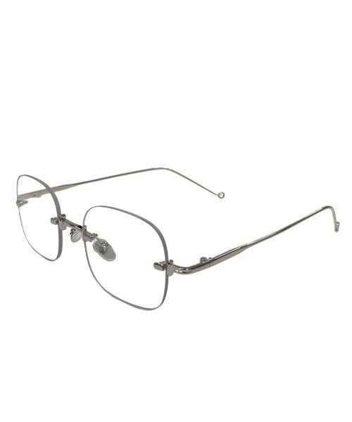 Chikashitsu +（チカシツプラス）の「【Chikashitsu +】square eyeglasses / 【チカシツプラス】スクエアアイグラスメガネ（メガネ・メンズ・シルバー・ONE SIZE）」の20枚目の写真
