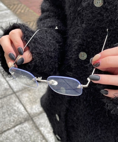 Chikashitsu +（チカシツプラス）の「【Chikashitsu +】square eyeglasses / 【チカシツプラス】スクエアアイグラスメガネ（メガネ・メンズ・シルバー・ONE SIZE）」の15枚目の写真