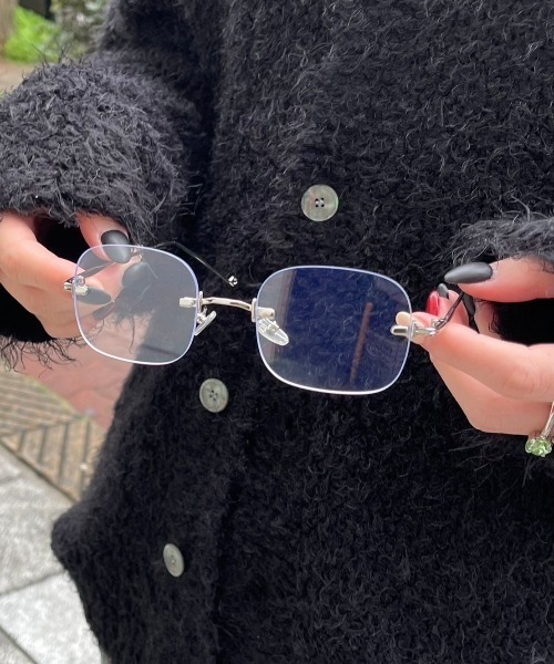 Chikashitsu +（チカシツプラス）の「【Chikashitsu +】square eyeglasses / 【チカシツプラス】スクエアアイグラスメガネ（メガネ・メンズ・シルバー・ONE SIZE）」の14枚目の写真