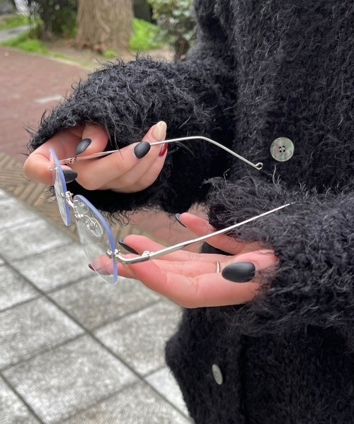 Chikashitsu +（チカシツプラス）の「【Chikashitsu +】square eyeglasses / 【チカシツプラス】スクエアアイグラスメガネ（メガネ・メンズ・シルバー・ONE SIZE）」の17枚目の写真