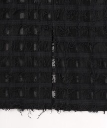 6（ロク）の「＜6(ROKU)＞ブロックメッシュ フリンジ ワンピース