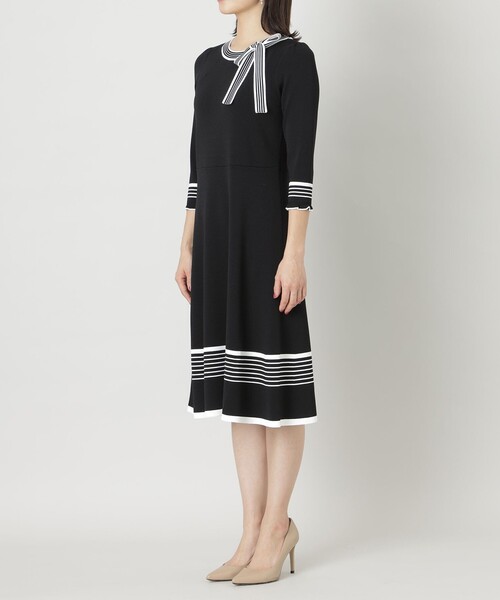 週末限定お値下げ【新品】TO BE CHIC ワンピース セール】レーヨンナイロン ボーダーワンピース（ワンピース