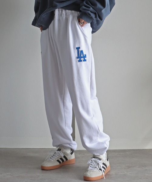 MLB（メジャーリーグベースボール）の「ＭＬＢワッペン刺繍ロゴスウェットパンツ（スウェットパンツ・レディース・グリーン/ネイビー/ホワイト/ブラック/ライトグレー・M/XL/L）」の6枚目の写真
