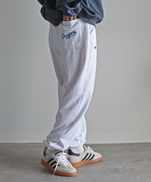 MLB（メジャーリーグベースボール）の「ＭＬＢワッペン刺繍ロゴスウェットパンツ（スウェットパンツ・レディース・グリーン/ネイビー/ホワイト/ブラック/ライトグレー・M/XL/L）」の7枚目の写真