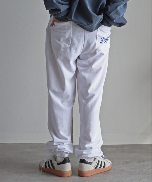 MLB（メジャーリーグベースボール）の「ＭＬＢワッペン刺繍ロゴスウェットパンツ（スウェットパンツ・レディース・グリーン/ネイビー/ホワイト/ブラック/ライトグレー・M/XL/L）」の8枚目の写真