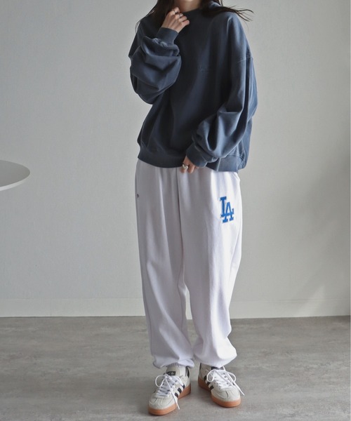 MLB（メジャーリーグベースボール）の「ＭＬＢワッペン刺繍ロゴスウェットパンツ（スウェットパンツ・レディース・グリーン/ネイビー/ホワイト/ブラック/ライトグレー・M/XL/L）」の9枚目の写真