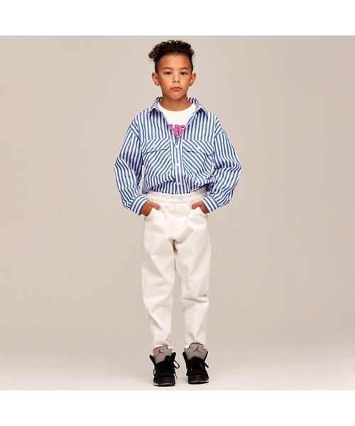 Smoothy(スムージー)の「SMOOTHY Candy Stripe Shirts / スムージー キャンディーストライプシャツ(シャツ/ブラウス・キッズ・ブルー/グリーン・LARGE/X-LARGE/MEDIUM/SMALL)」の9枚目の写真