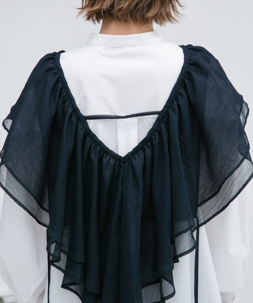 KBF（ケイビーエフ）の「フリルカラーSETシャツ（シャツ/ブラウス・レディース・ブルー系その他/ホワイト系その他・ONE）」の14枚目の写真