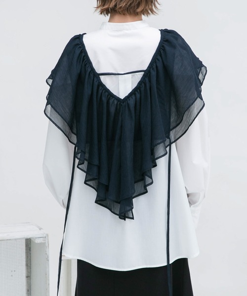 KBF（ケイビーエフ）の「フリルカラーSETシャツ（シャツ/ブラウス・レディース・ブルー系その他/ホワイト系その他・ONE）」の19枚目の写真