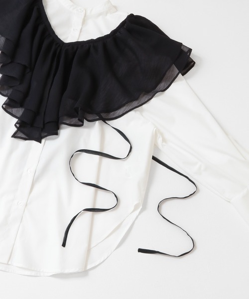 KBF（ケイビーエフ）の「フリルカラーSETシャツ（シャツ/ブラウス・レディース・ブルー系その他/ホワイト系その他・ONE）」の18枚目の写真