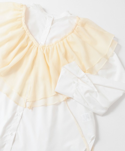 KBF（ケイビーエフ）の「フリルカラーSETシャツ（シャツ/ブラウス・レディース・ブルー系その他/ホワイト系その他・ONE）」の11枚目の写真