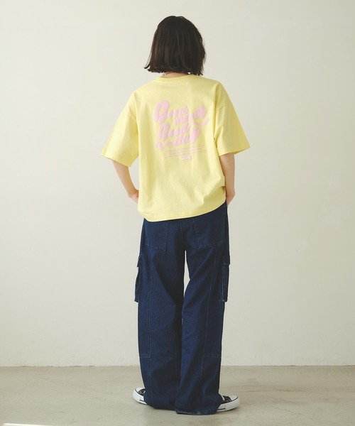 MILKFED.（ミルクフェド）の「GOOD MOOD GOOD DAY WIDE S/S TEE（Tシャツ/カットソー・レディース・オフホワイト/ライトイエロー/チャコール・M/L）」の6枚目の写真