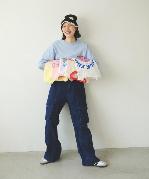 MILKFED.（ミルクフェド）の「GOOD MOOD GOOD DAY WIDE S/S TEE（Tシャツ/カットソー・レディース・オフホワイト/ライトイエロー/チャコール・M/L）」の10枚目の写真