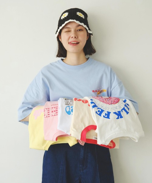 MILKFED.（ミルクフェド）の「GOOD MOOD GOOD DAY WIDE S/S TEE（Tシャツ/カットソー・レディース・オフホワイト/ライトイエロー/チャコール・M/L）」の9枚目の写真