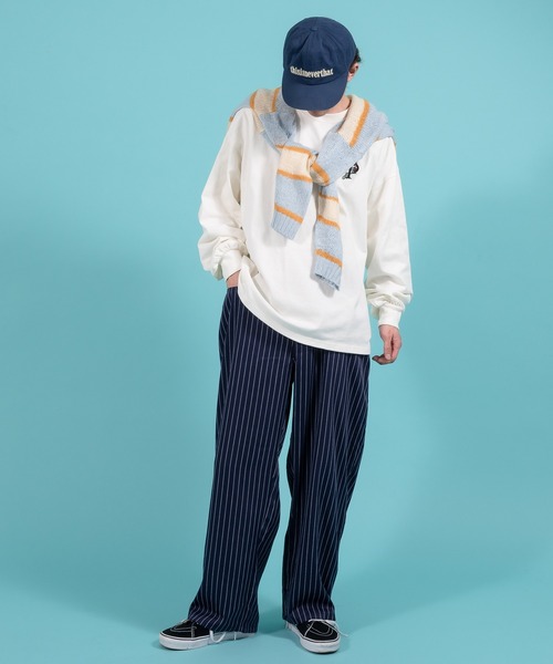 カジュアル ラブ刺繍ストライプ柄 ワイド ストレート パンツ 楽天市場】【感謝価格】パンツ ボトムス レディース ロング